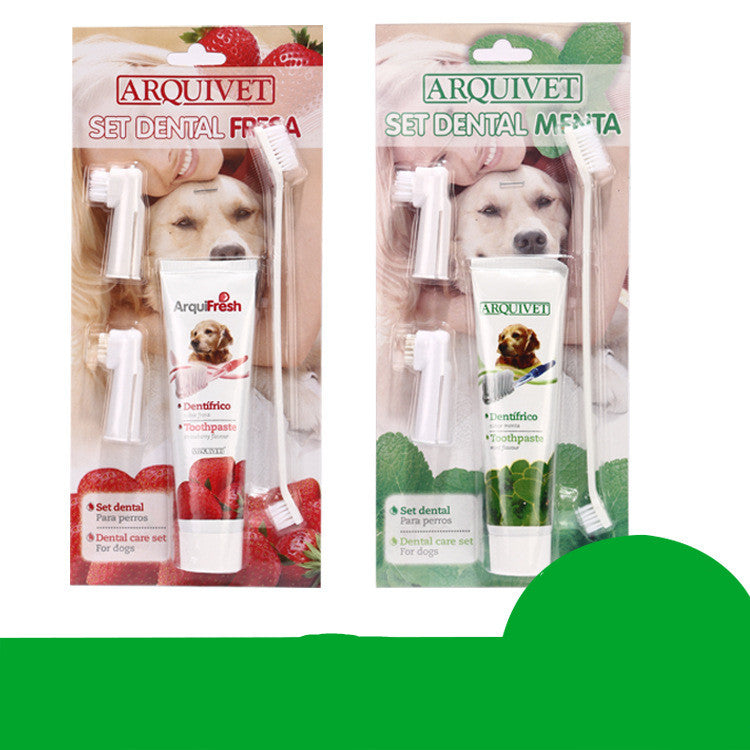 Zahnpflege-Set für Hunde mit Fingerbürste und Zahnpasta, Minzgeschmack